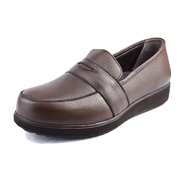 Mocassin Femme confort C02-1 marron 100% cuir  Mocassin médicales femme Maroc